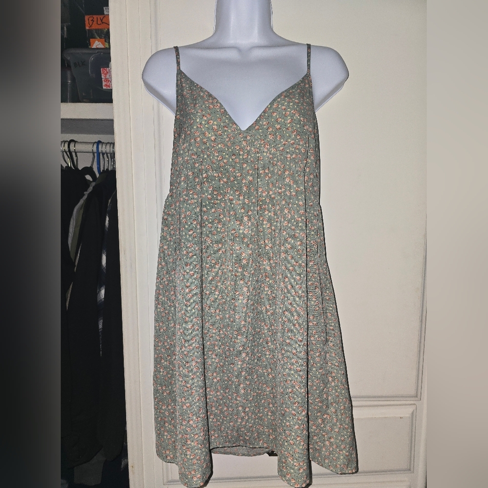 Green/Multi Ditsy Floral Dress [SMALL]